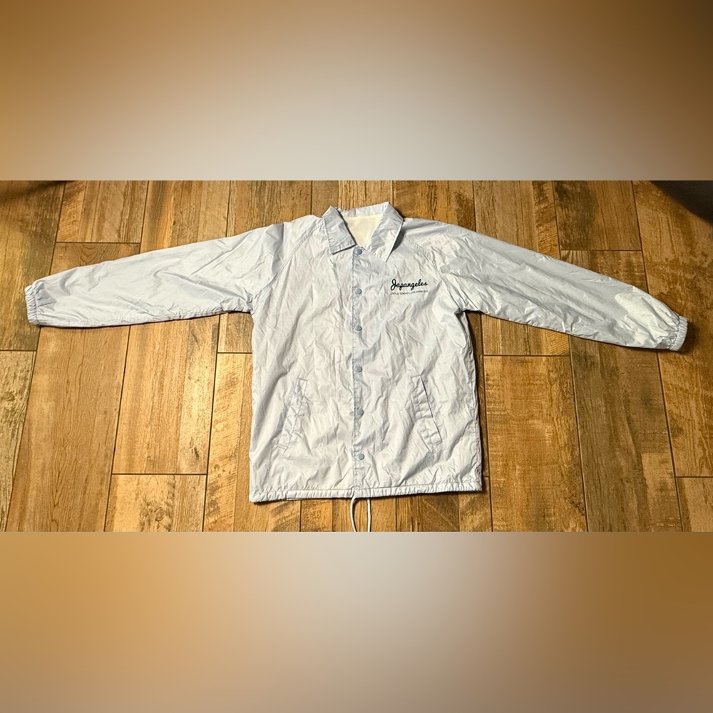 Japangeles Little Tokyo Los Angeles Blue Nylon Windbreaker Jacket Men's MEDIUM - Picture 2 of 14